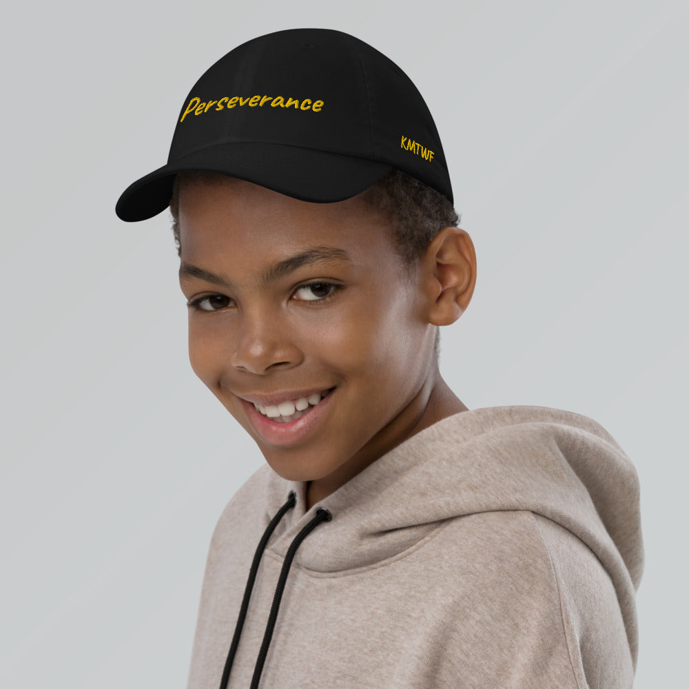 Perseverance In Gold Embroidery on Youth Baseball Cap