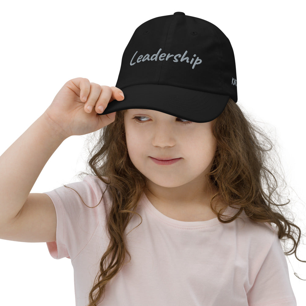 Leadership In Silver Embroidery on Youth Baseball Cap