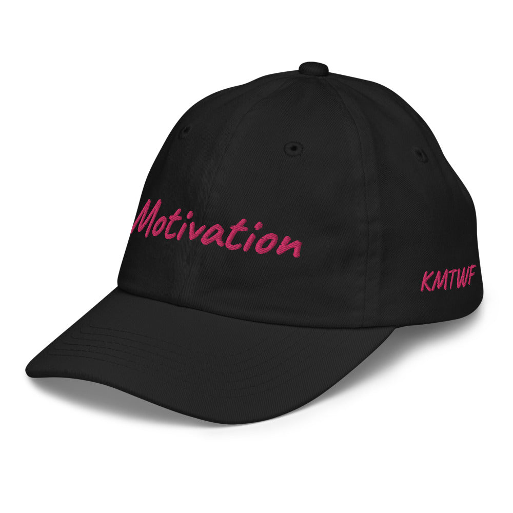 Motivation In Star Rose Quartz Embroidery on Youth Baseball Cap