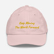 Keep Moving The World Forward In Gold Embroidery on Youth Baseball Cap