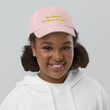 Keep Moving The World Forward In Gold Embroidery on Youth Baseball Cap