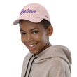 Believe In Amethyst Embroidery on Youth Baseball Cap