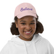 Believe In Amethyst Embroidery on Youth Baseball Cap