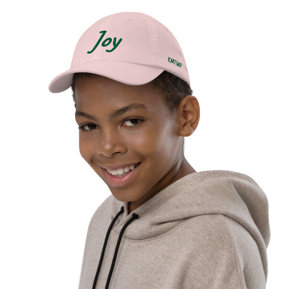 Joy In Emerald Embroidery on Youth Baseball Cap