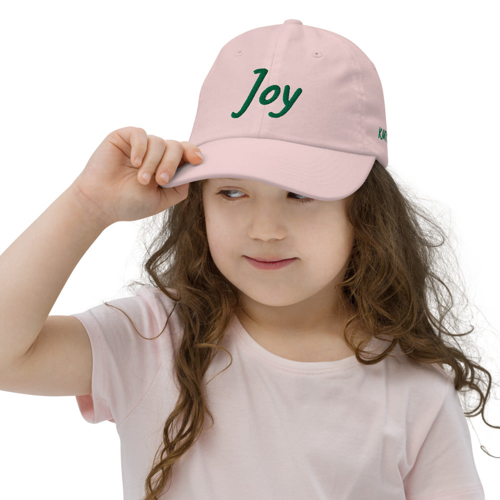 Joy In Emerald Embroidery on Youth Baseball Cap