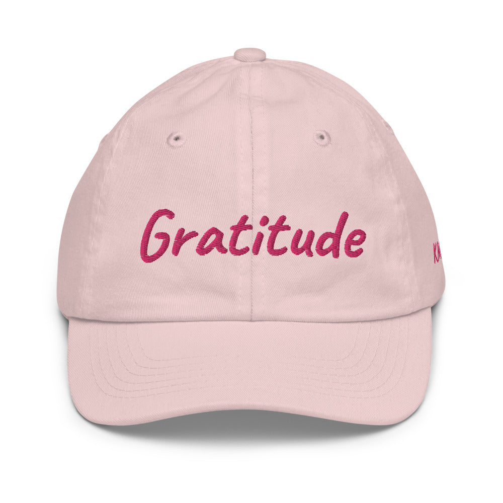 Gratitude In Star Rose Quartz Embroidery on Youth Baseball Cap