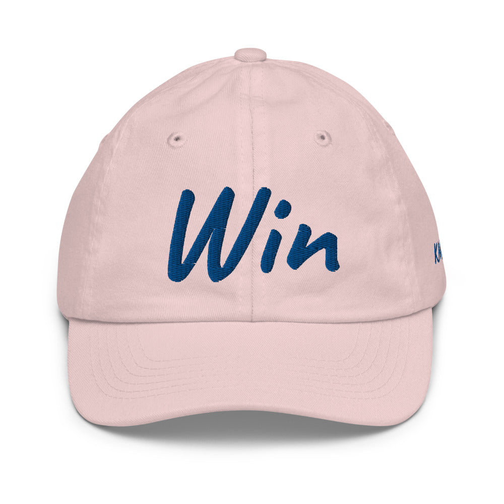 Win In Sapphire Embroidery on Youth Baseball Cap