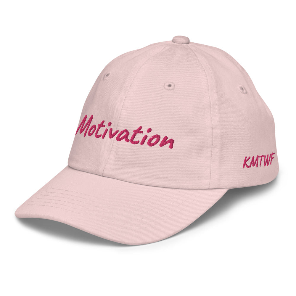 Motivation In Star Rose Quartz Embroidery on Youth Baseball Cap