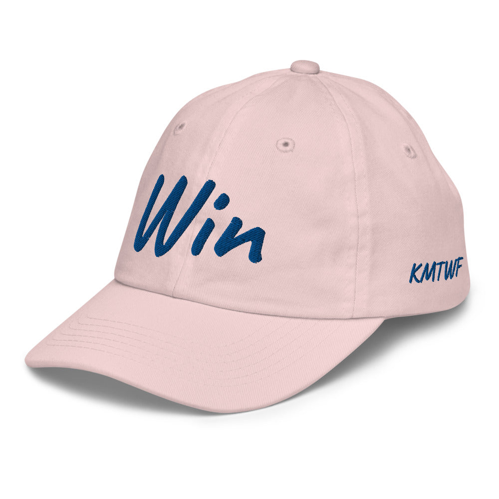 Win In Sapphire Embroidery on Youth Baseball Cap