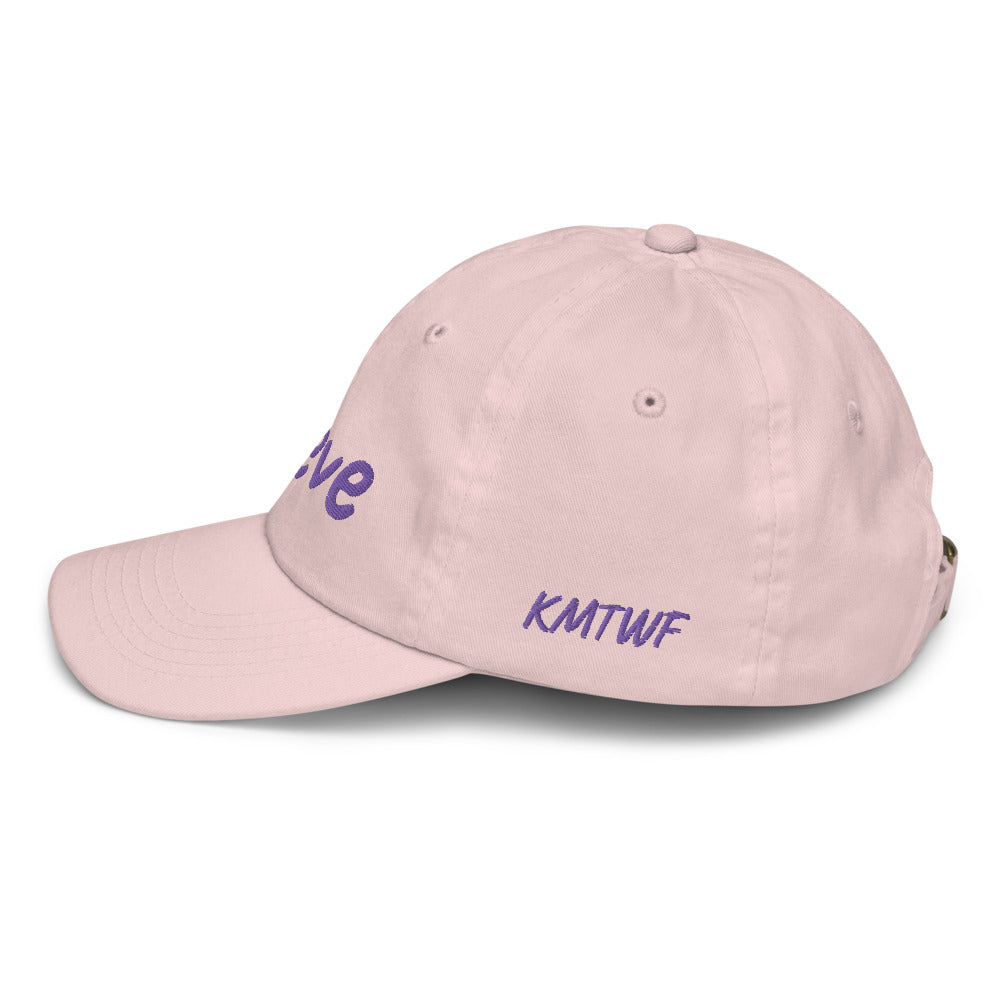 Believe In Amethyst Embroidery on Youth Baseball Cap