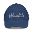 Wealth In Silver Embroidery on Youth Baseball Cap