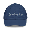 Leadership In Silver Embroidery on Youth Baseball Cap