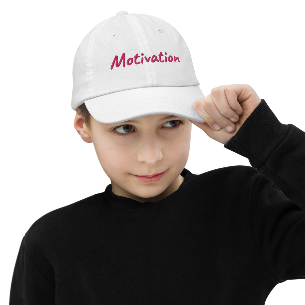 Motivation In Star Rose Quartz Embroidery on Youth Baseball Cap