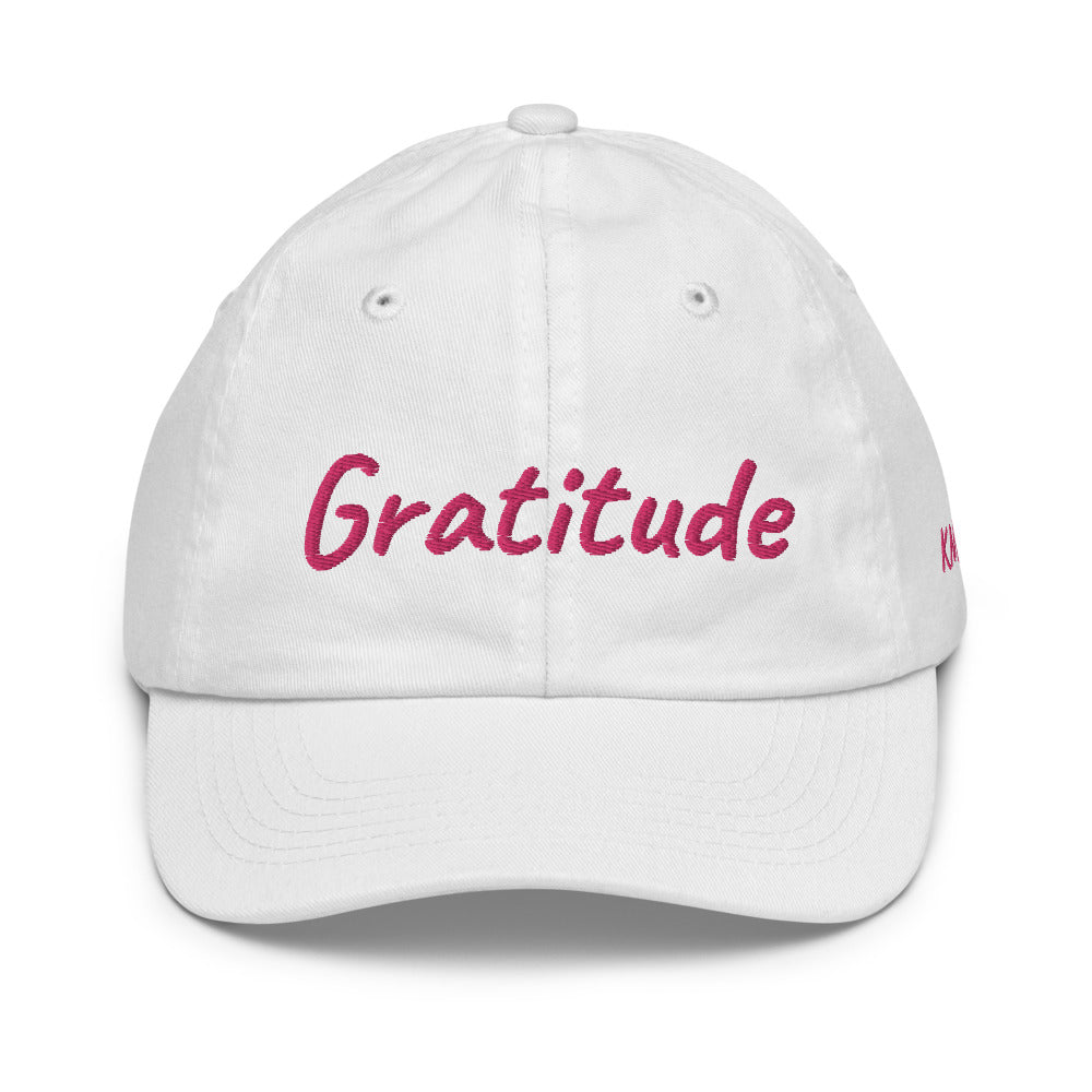 Gratitude In Star Rose Quartz Embroidery on Youth Baseball Cap