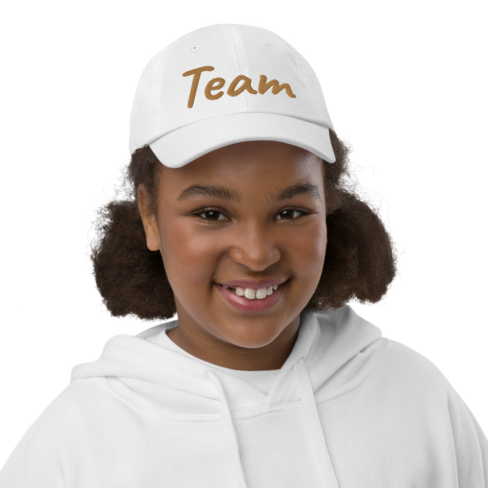 Team In Celluloid Embroidery on Youth Baseball Cap