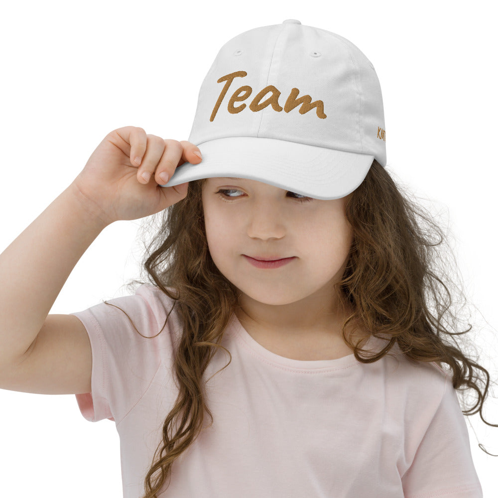 Team In Celluloid Embroidery on Youth Baseball Cap