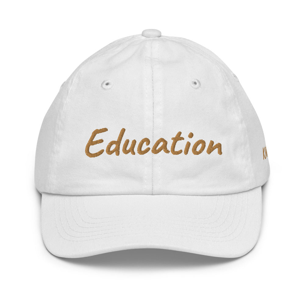 Education In Copper Embroidery on Youth Baseball Cap