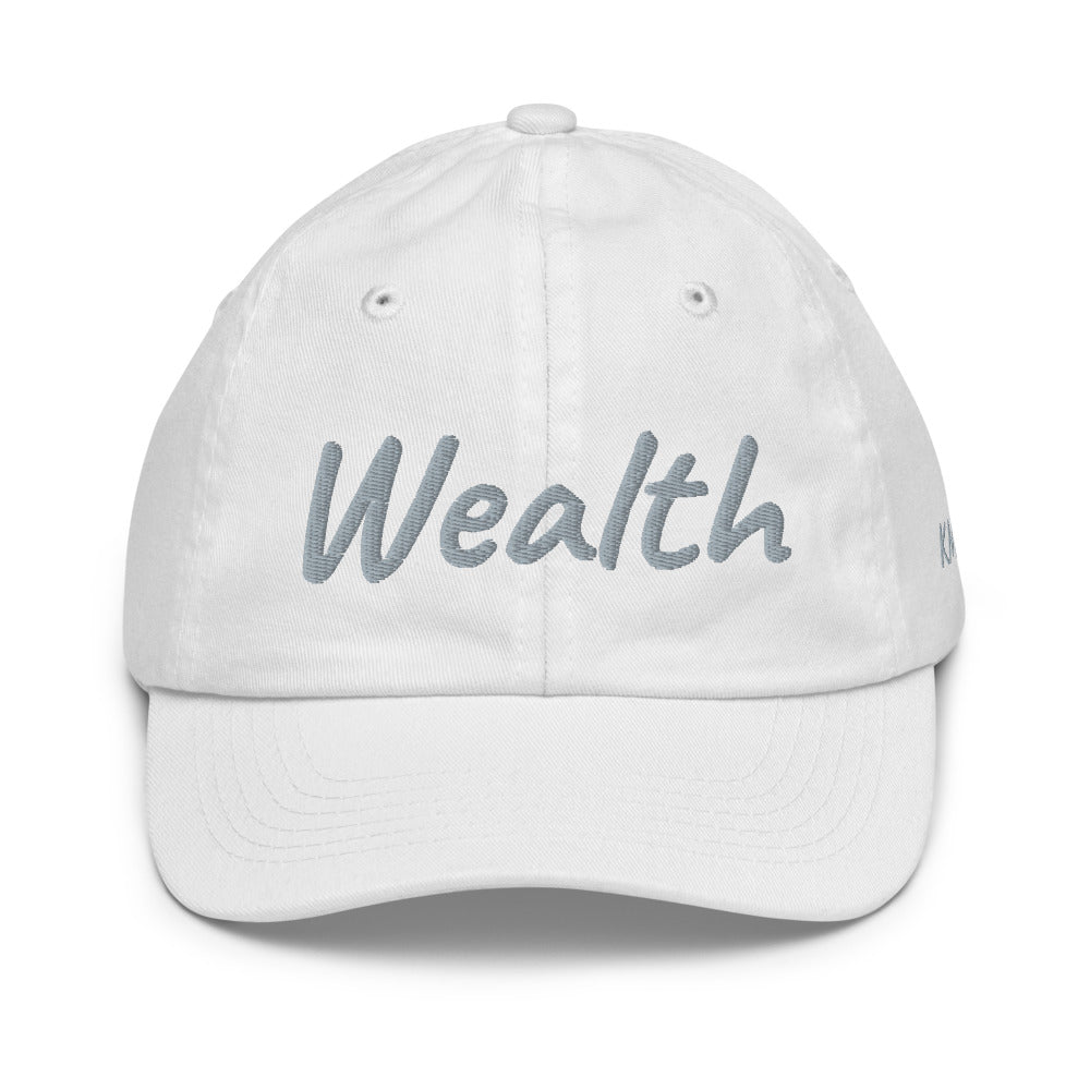 Wealth In Silver Embroidery on Youth Baseball Cap