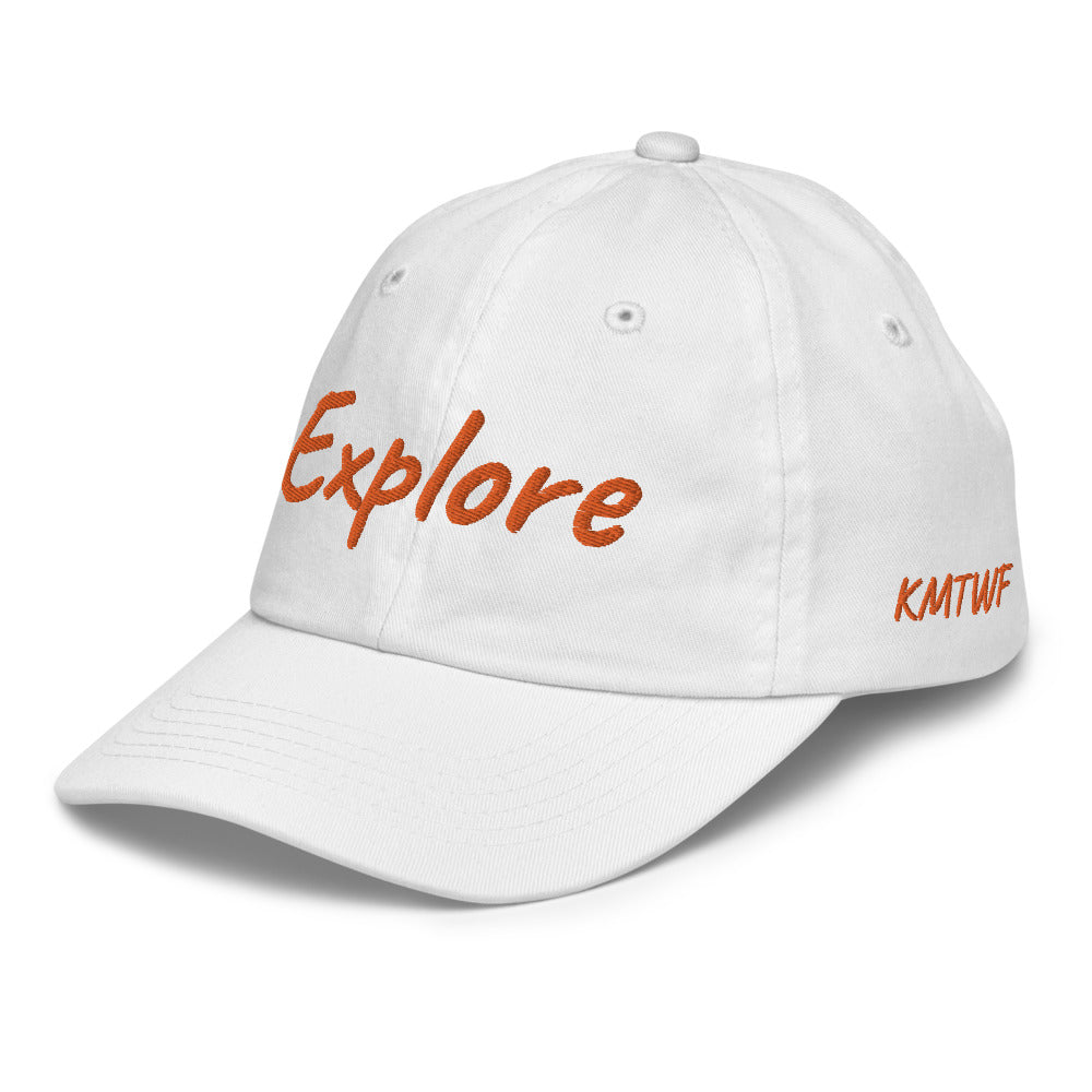 Explore In Amber Embroidery on Youth Baseball Cap