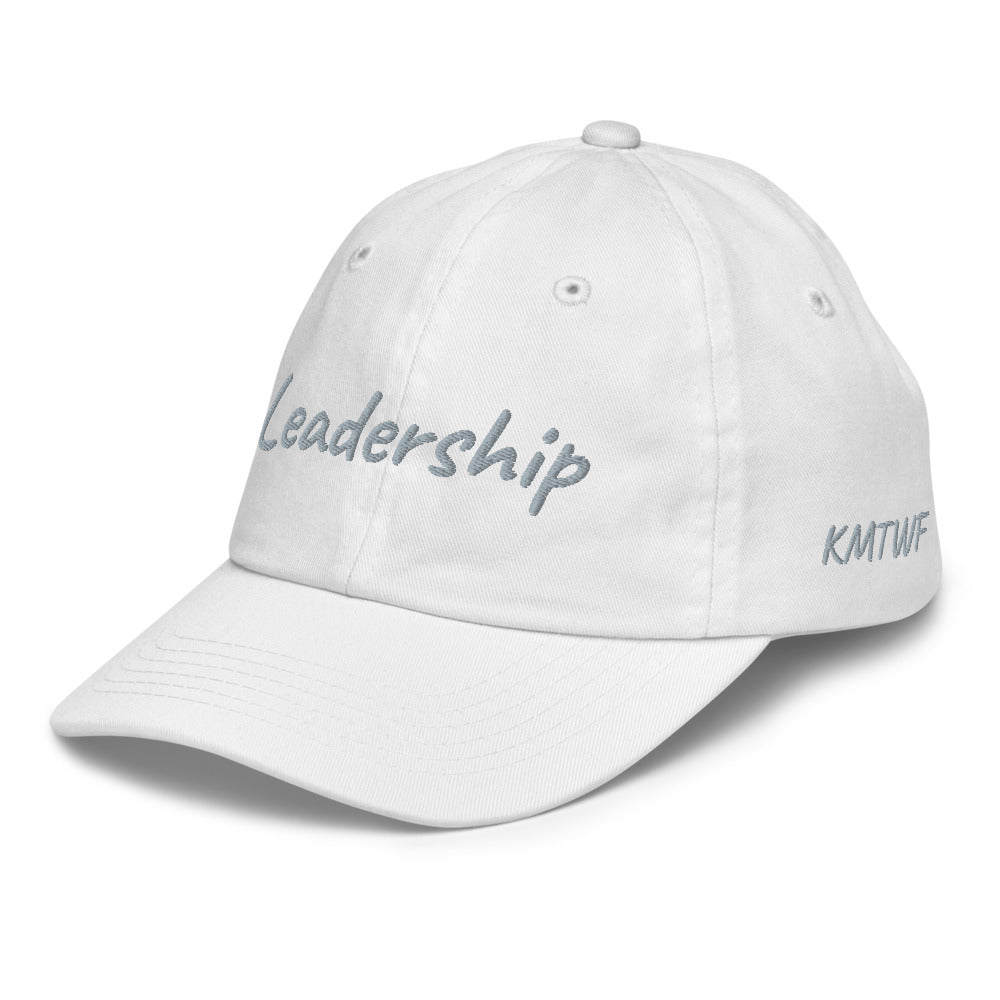 Leadership In Silver Embroidery on Youth Baseball Cap