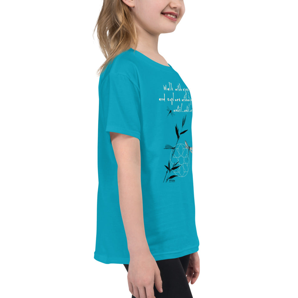 Walk With A Purpose Haiku With Dragonfly on Youth Short Sleeve T-Shirt