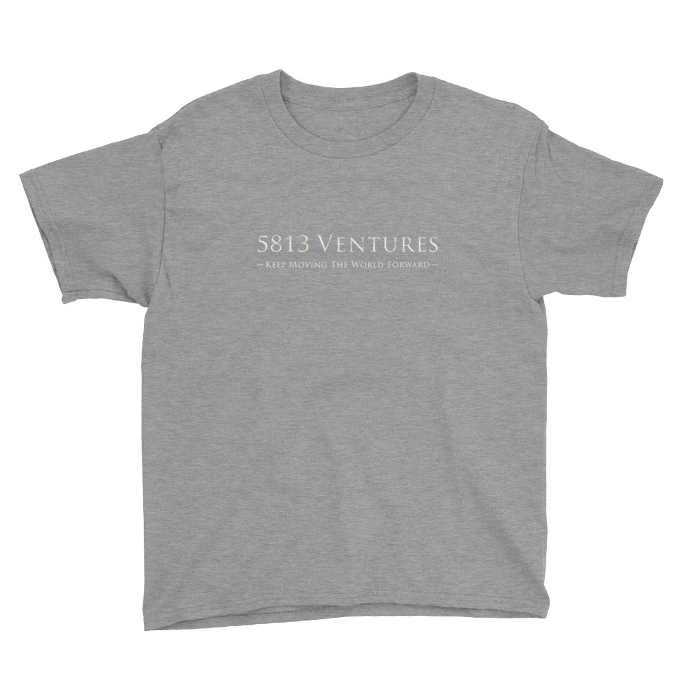 5813 Ventures Logo In Pearl on Youth Short Sleeve T-Shirt