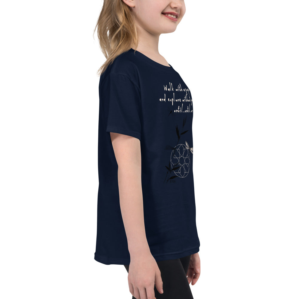 Walk With A Purpose Haiku With Dragonfly on Youth Short Sleeve T-Shirt