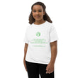 Binary Instructions To Keep Moving The World Forward With Vitruvian Earth In Green on Youth Short Sleeve T-Shirt