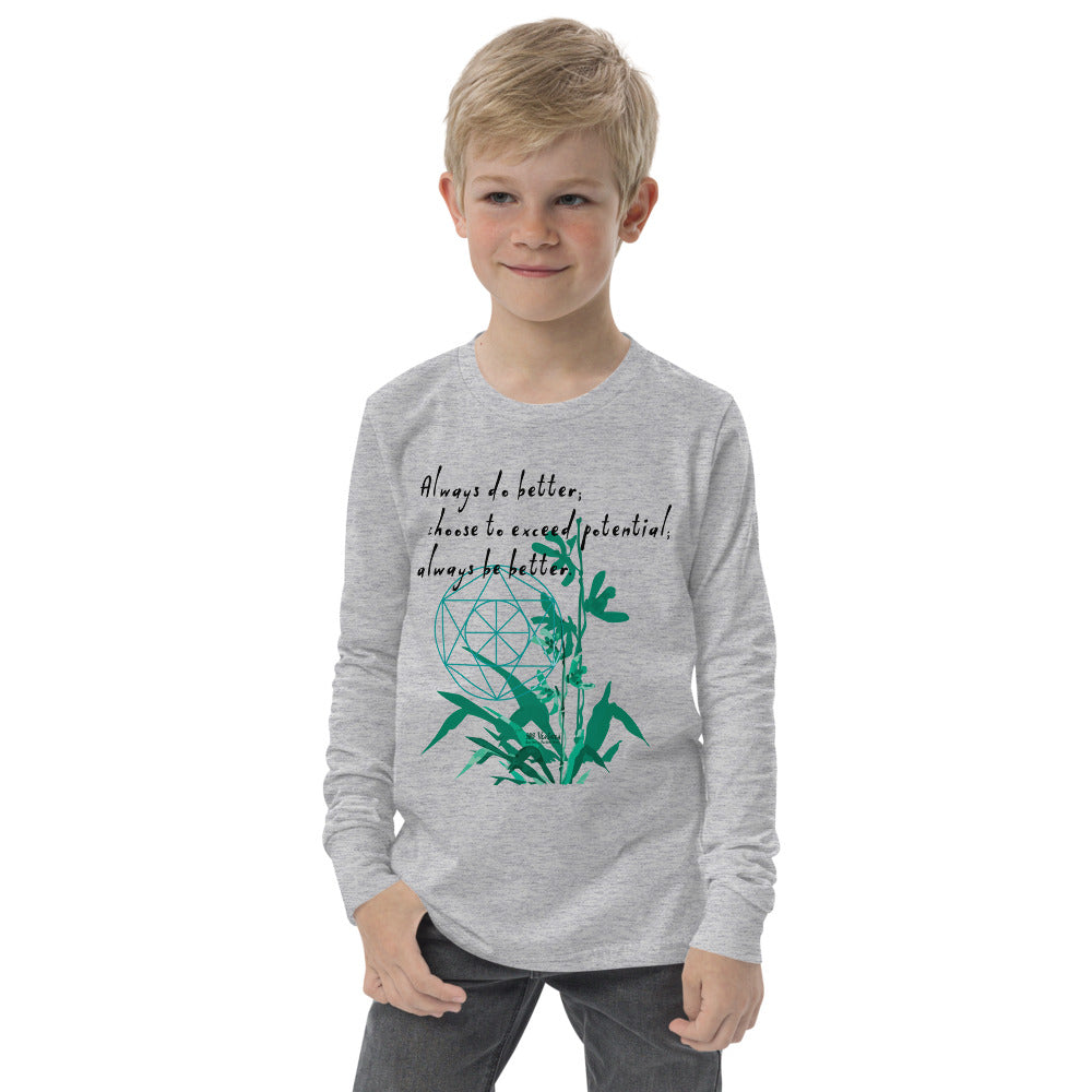 Always Better Haiku With Lilies on Youth Long Sleeve T-Shirt