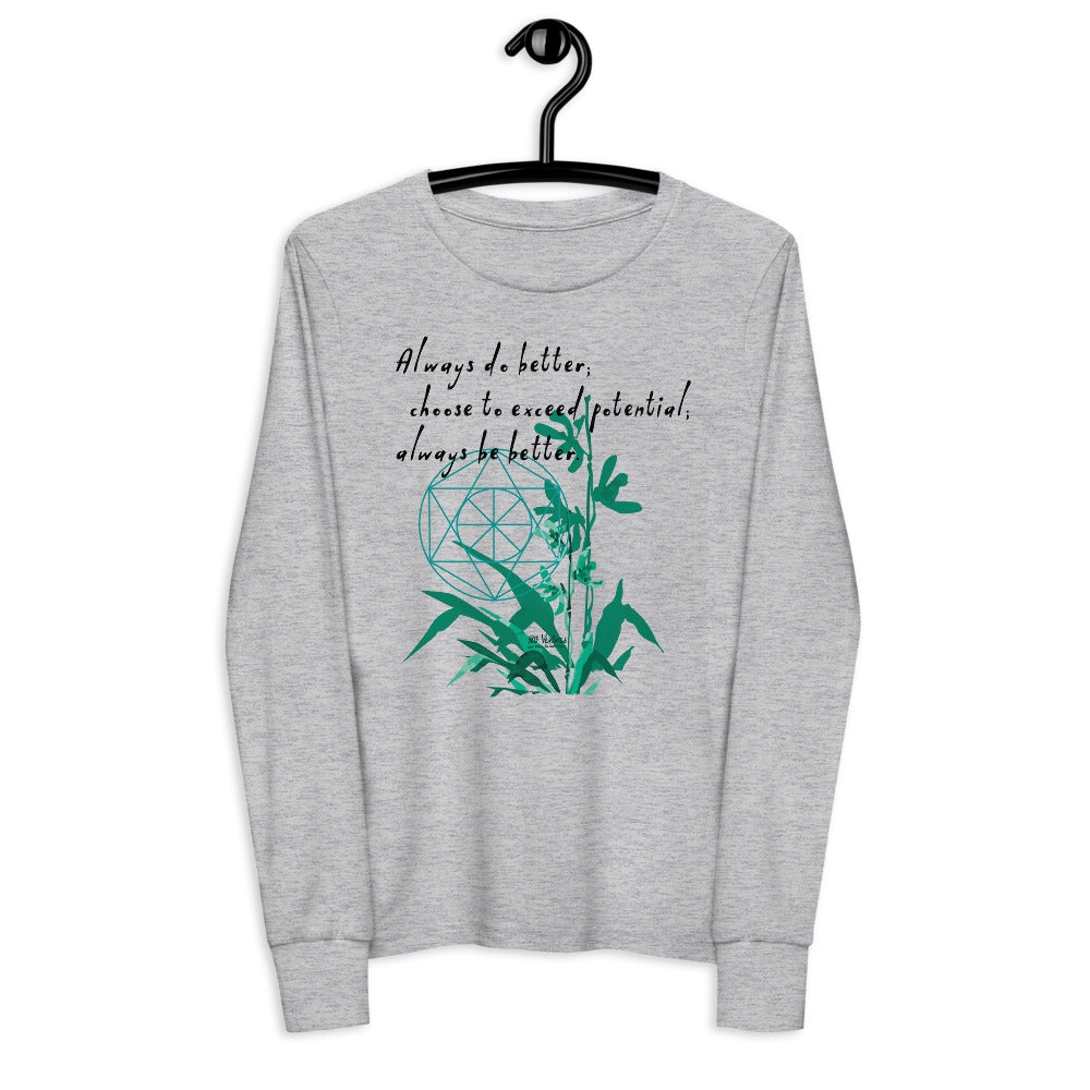 Always Better Haiku With Lilies on Youth Long Sleeve T-Shirt