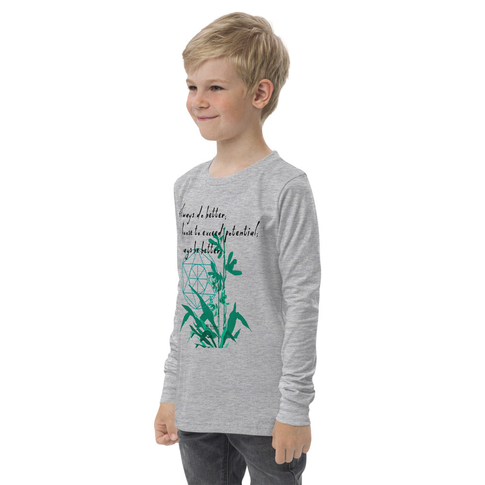 Always Better Haiku With Lilies on Youth Long Sleeve T-Shirt