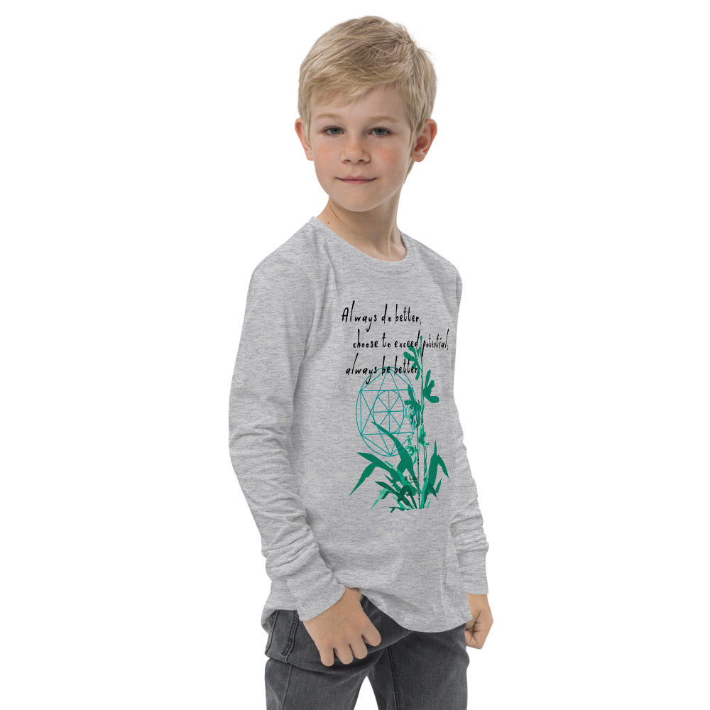 Always Better Haiku With Lilies on Youth Long Sleeve T-Shirt