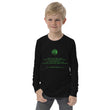 Binary Instructions To Keep Moving The World Forward With Venusian Earth In Green on Youth Long Sleeve T-Shirt