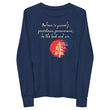 Believe To Win Haiku With Sun Tree on Youth Long Sleeve T-Shirt