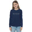 5813 Ventures Logo In Pearl on Youth Long Sleeve T-Shirt