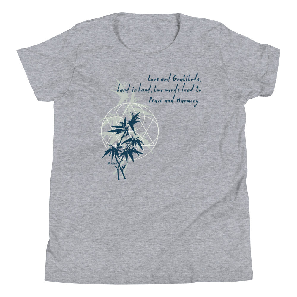 Love Gratitude Peace Harmony Haiku With Bamboo on Youth Premium T-Shirt