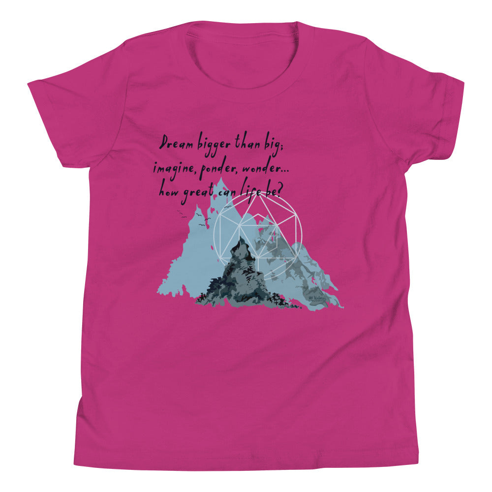 Dream Bigger Haiku With Mountains on Youth Premium T-Shirt