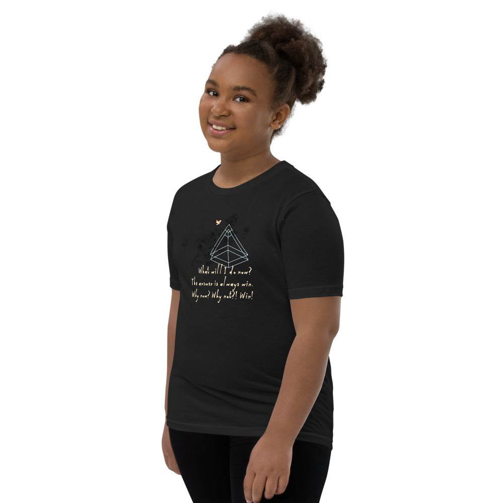 Always Win Now Haiku With Butterfly on Youth Premium T-Shirt