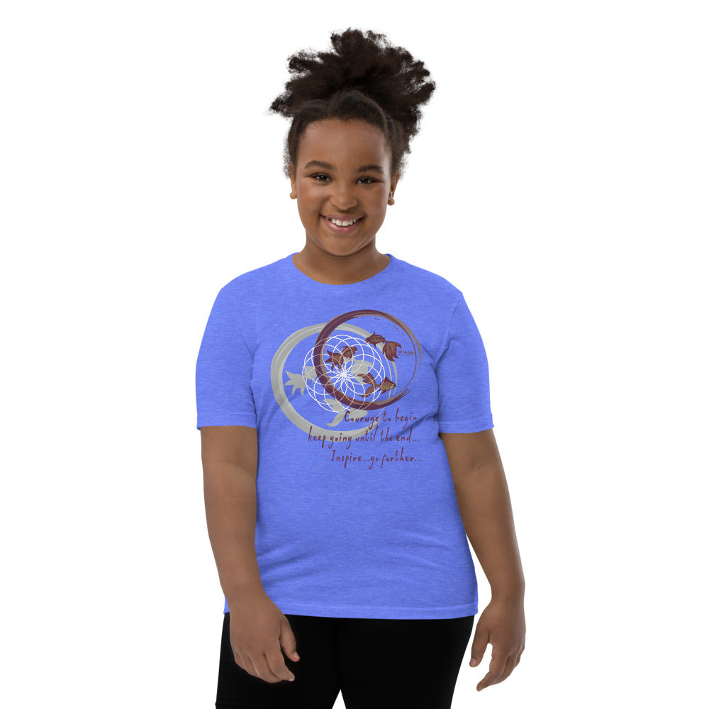 Courage To Begin Haiku With Fish on Youth Premium T-Shirt