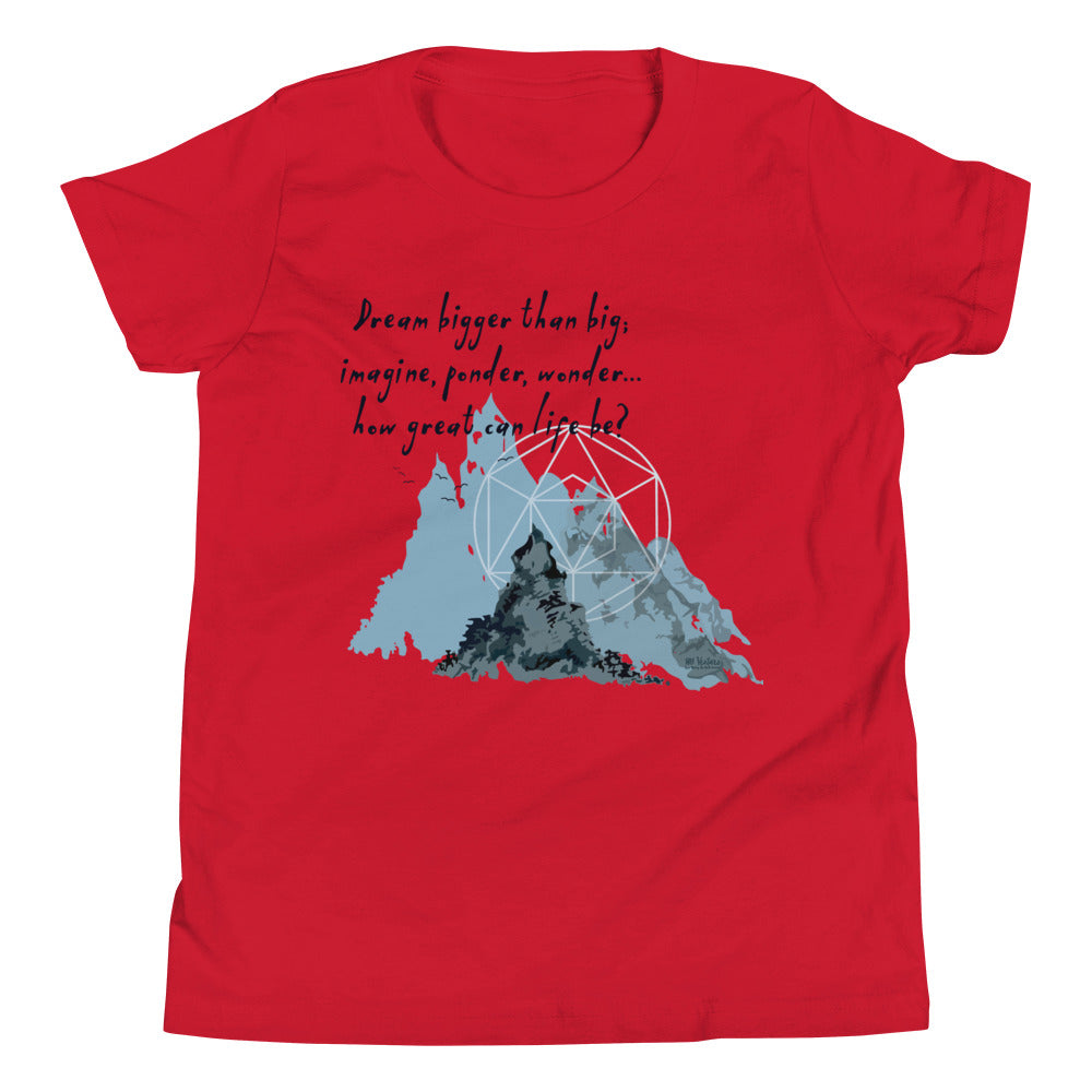 Dream Bigger Haiku With Mountains on Youth Premium T-Shirt