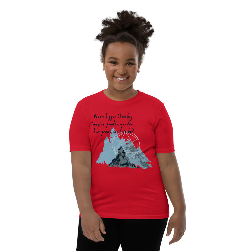 Dream Bigger Haiku With Mountains on Youth Premium T-Shirt