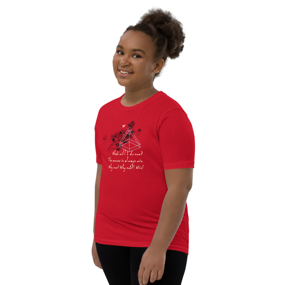 Always Win Now Haiku With Butterfly on Youth Premium T-Shirt