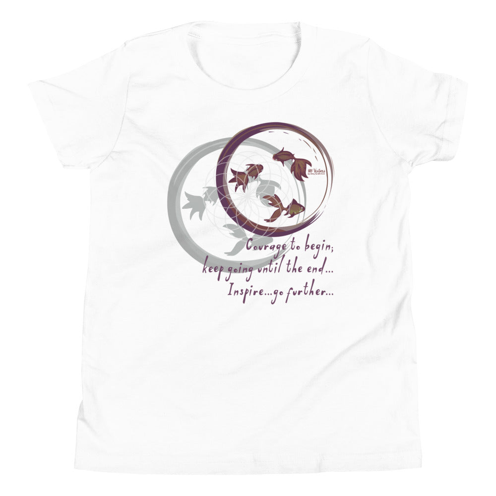 Courage To Begin Haiku With Fish on Youth Premium T-Shirt