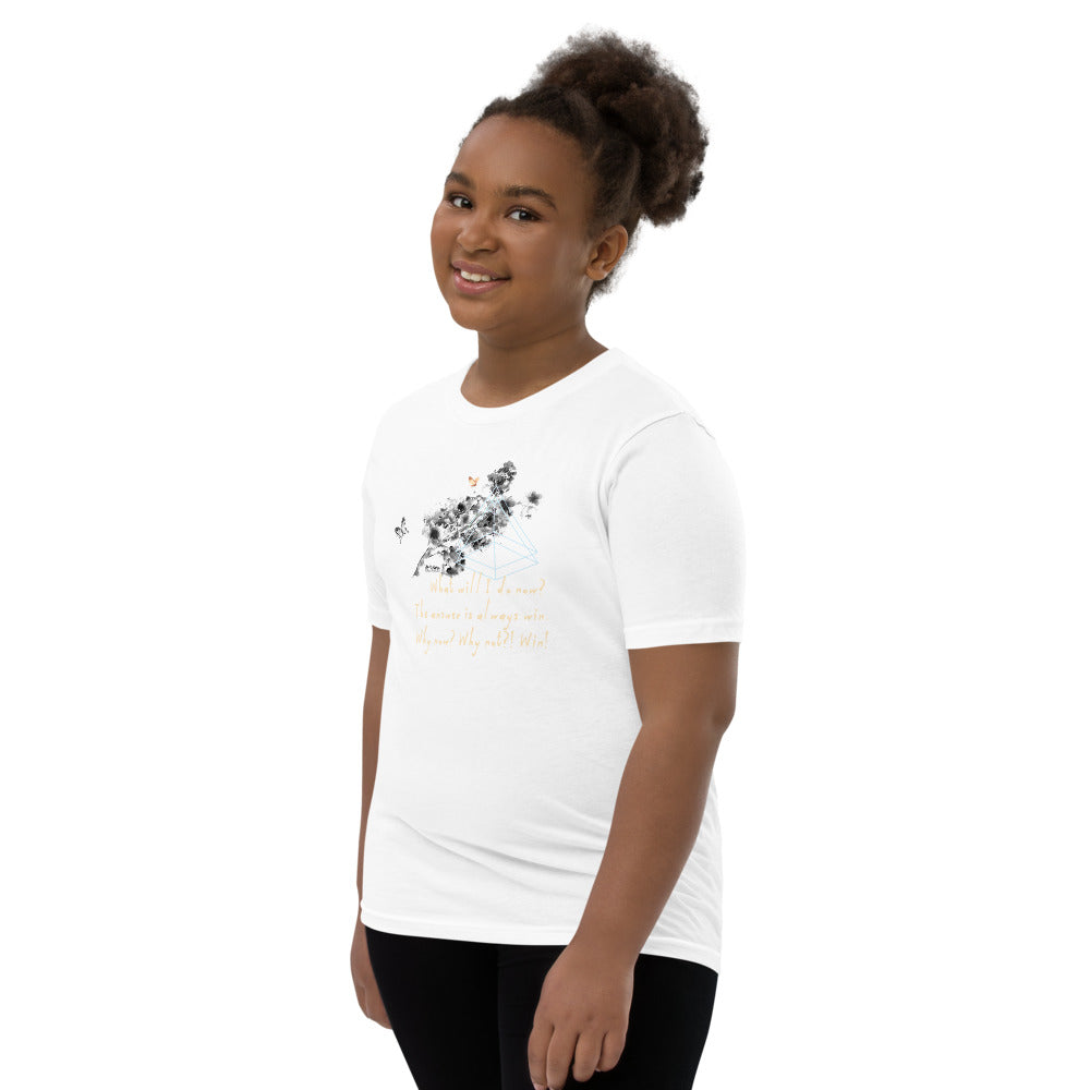 Always Win Now Haiku With Butterfly on Youth Premium T-Shirt