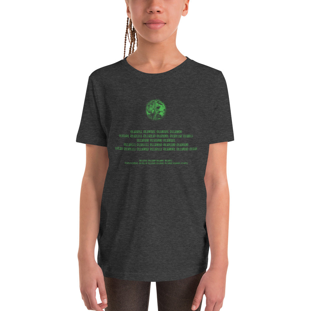 Binary Instructions To Keep Moving The World Forward With Venusian Earth In Green on Youth Premium T-Shirt