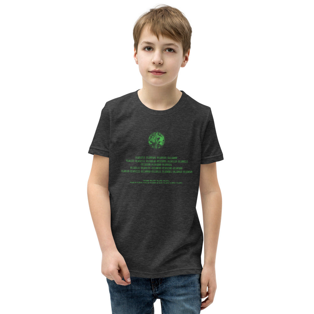 Binary Instructions To Keep Moving The World Forward With Venusian Earth In Green on Youth Premium T-Shirt