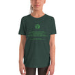 Binary Instructions To Keep Moving The World Forward With Vitruvian Earth In Green on Youth Premium T-Shirt