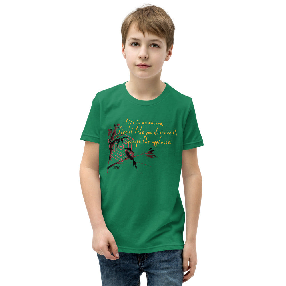 Life Is An Encore Haiku With Wren on Youth Premium T-Shirt