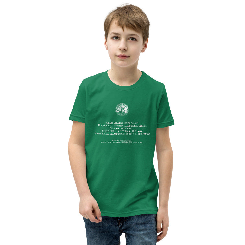 Binary Instructions To Keep Moving The World Forward With Venusian Earth In White on Youth Premium T-Shirt