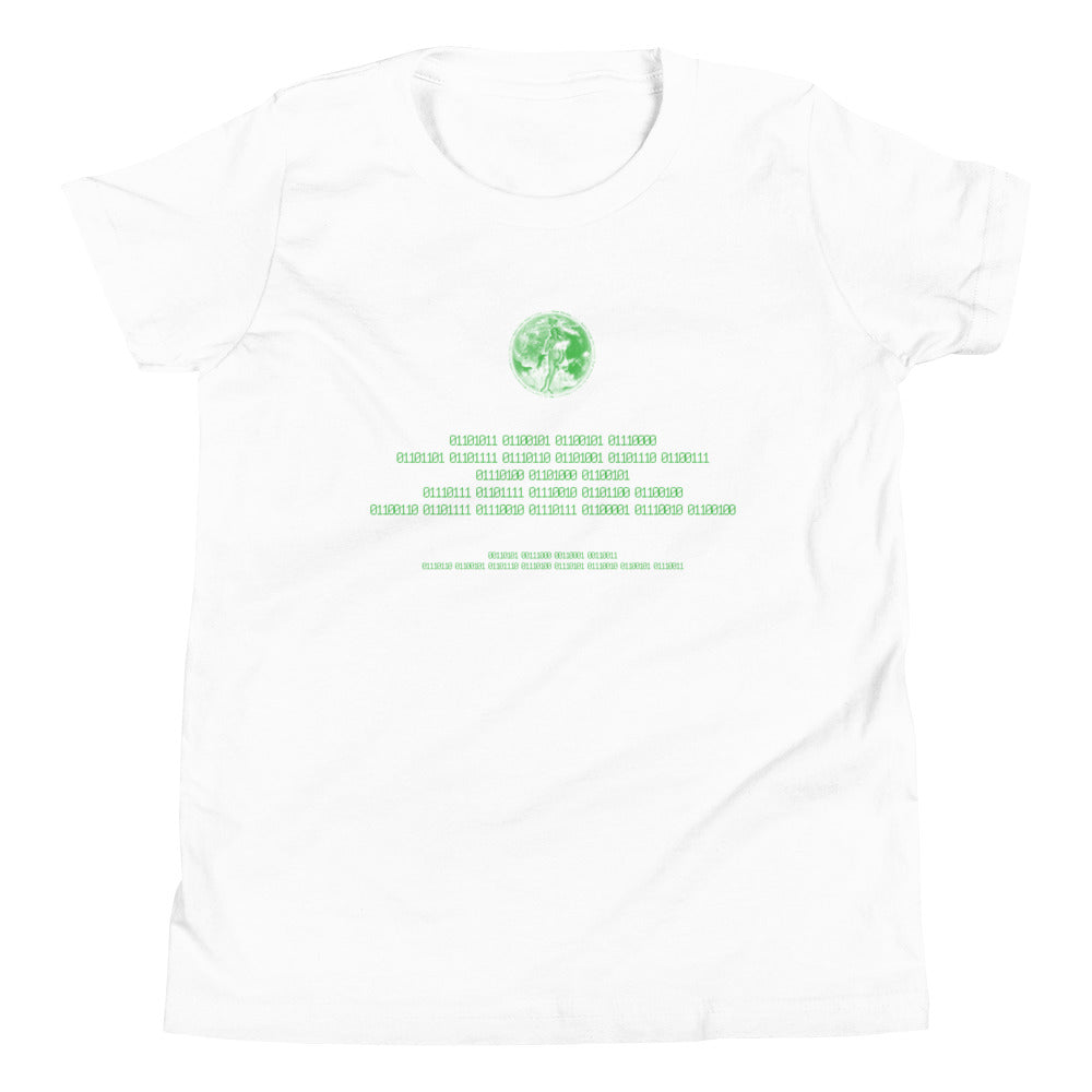 Binary Instructions To Keep Moving The World Forward With Venusian Earth In Green on Youth Premium T-Shirt